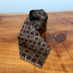 Christian Dior Monsieur Multicolor Geometric Silk Men's Neck Tie, Made in USA.